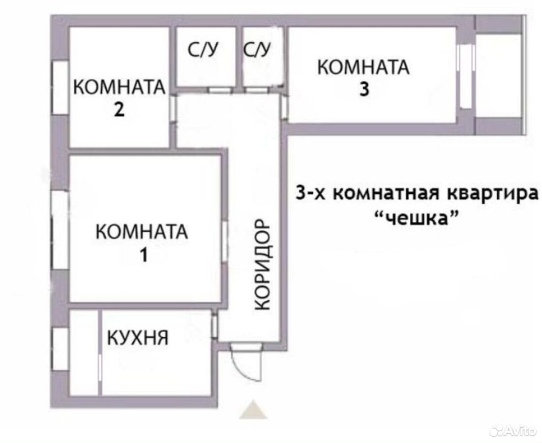 План трехкомнатной квартиры в панельном доме