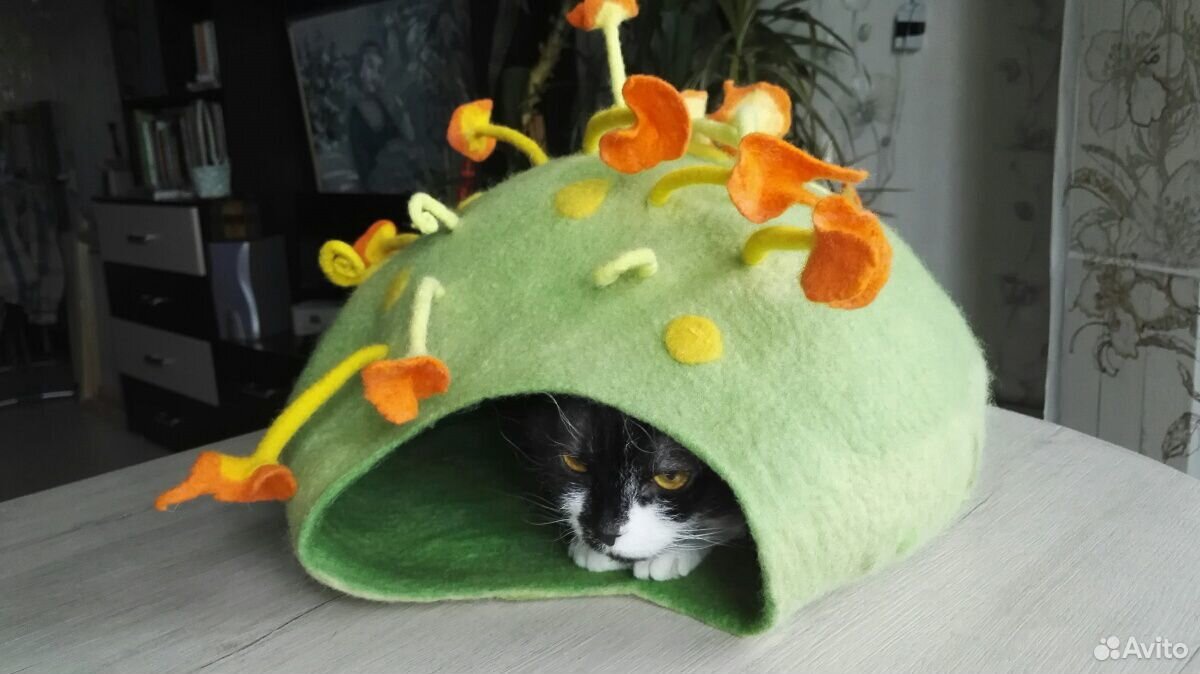 Домик для кошек из натуральной экологичной шерсти купить на Зозу.ру - фотография № 2