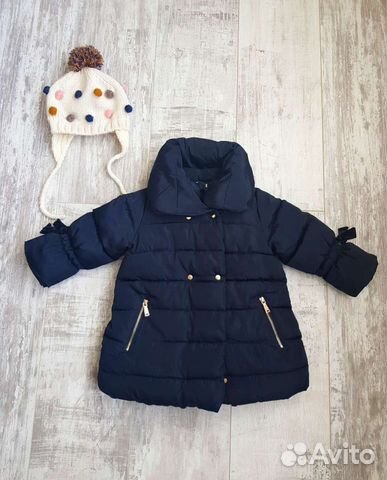 Пуховик zara для девочки 86 см