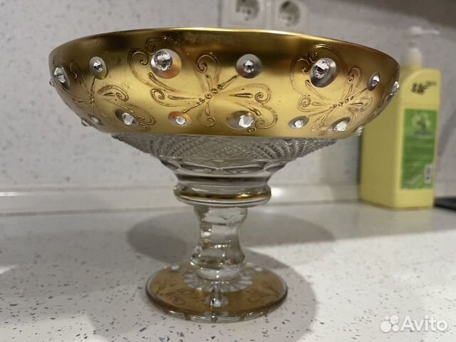 Ваза чешская хрустальная