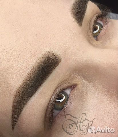 Перманентный макияж, татуаж. Пудровые брови, аквар