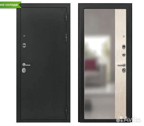 Дверь входная с зеркалом