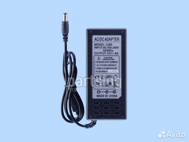 Блок питания 12V 6A 5.5x2.5mm 72W