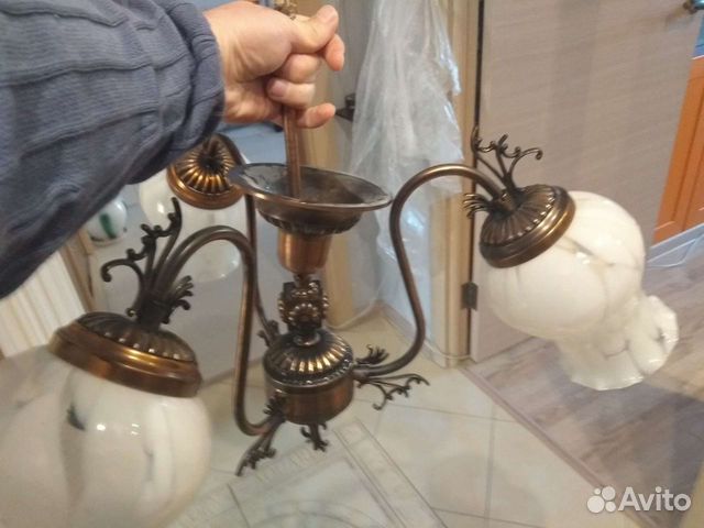 Люстра потолочная медь антик