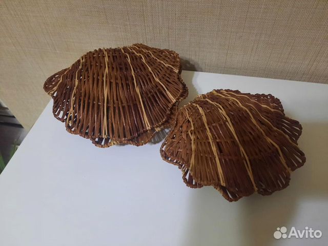 Набор шкатулка ракушка из ротанга