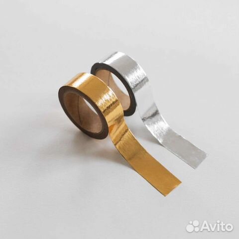 Декоративный бумажный скотч золото, серебро