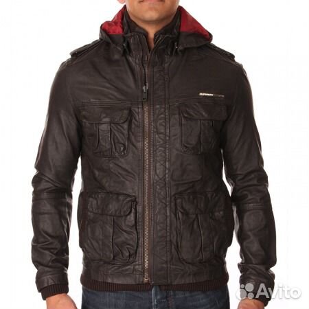 Винтажная кожаная куртка Superdry