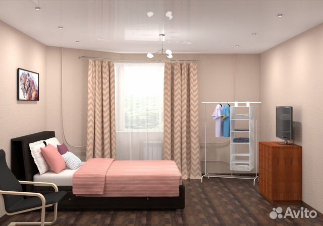 

1-к. квартира, 45 м², 2 кровати