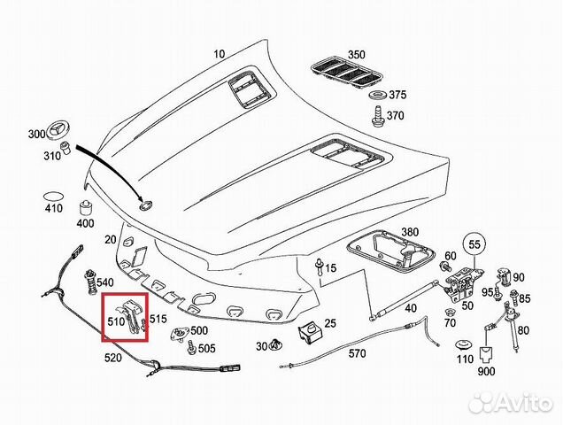 Крюк капота Mercedes 166 292 218 новый оригинал Крюк капота Mercedes 166 292 218 новый оригинал