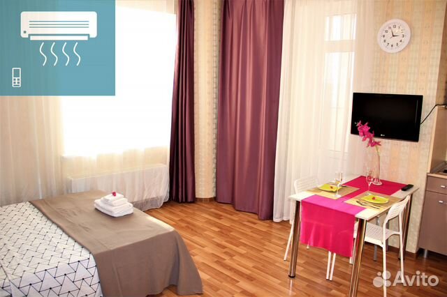 

Квартира-студия, 33 м², 2 кровати