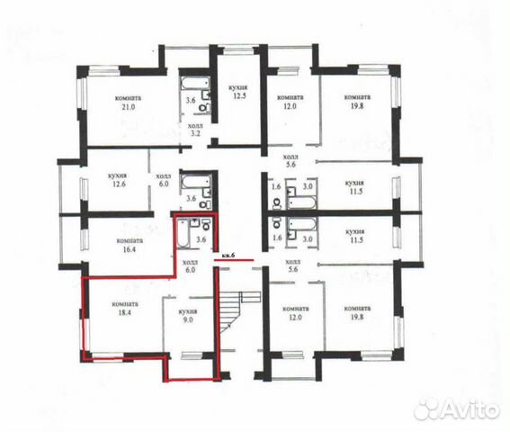 1-к квартира, 41.1 м², 2/3 эт.