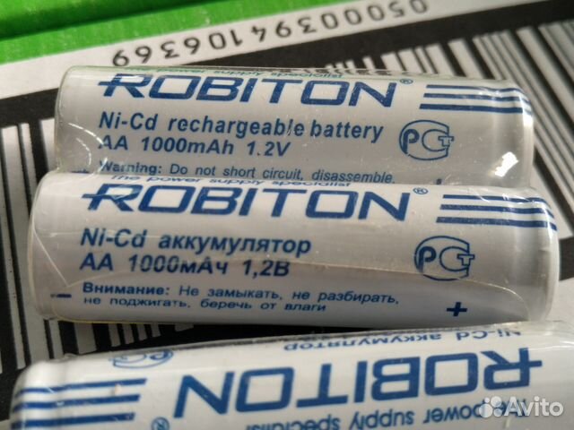 Аккумулятор NiCd Robiton 1000mAh 1,2V AA Аккумулятор NiCd Robiton 1000mAh 1,2V AA