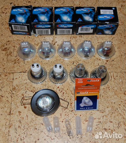 Лампочки галогенные 230V GU5.3, GU 9, GU10 Лампочки галогенные 230V GU5.3, GU 9, GU10