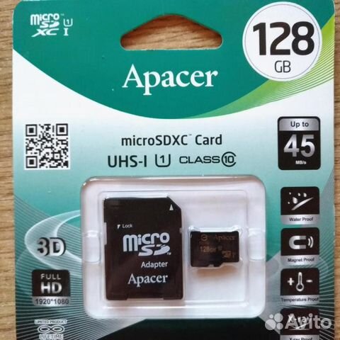 88632098700 Карта памяти Apacer microsdxc 128gb. Class 10