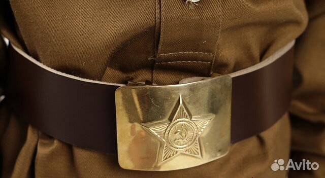 Ремень солдатский С латунной бляхой звезда СССР Ремень солдатский С латунной бляхой звезда СССР