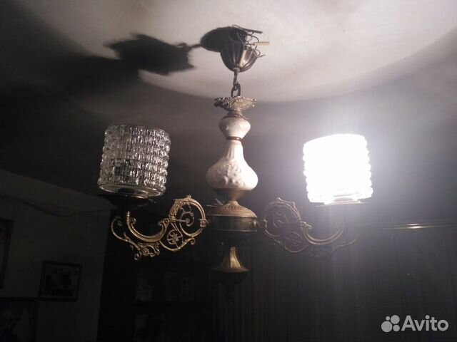 Антикварная люстра 20-30 годов бронзовая