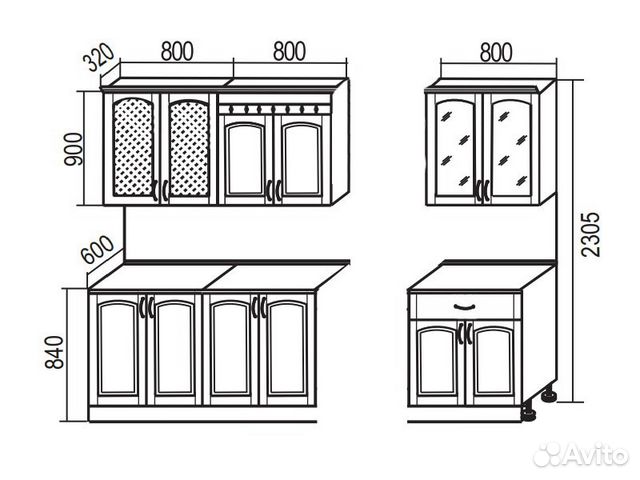 Массив-Эконом, кухонный гарнитур *2.40метра Массив-Эконом, кухонный гарнитур *2.40метра