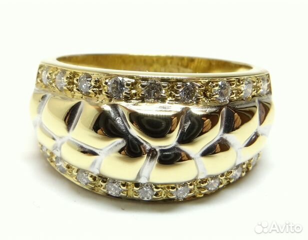 Золотое кольцо с бриллиантами 750 пробы