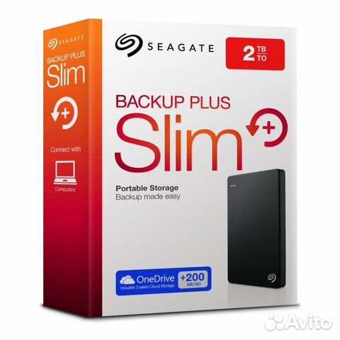 Внешний жесткий диск Seagate 2TB Backup Plus Slim