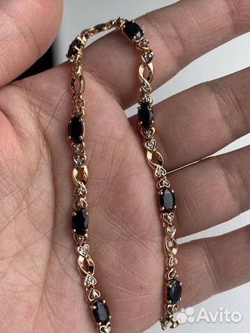 Золотой браслет с Сапфиром и бриллиантами Золотой браслет с Сапфиром и бриллиантами