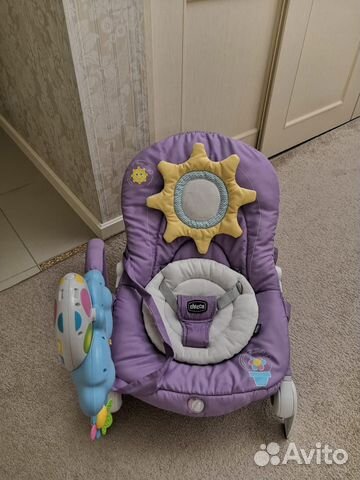 Шезлонг Кресло качалка chicco balloon baby с вибра