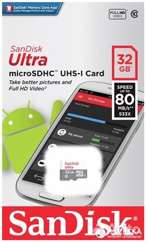 Карта MicroSD 32Gb. Новая