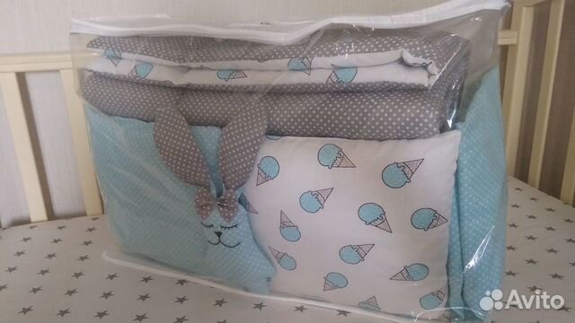 Комплект в кроватку с бортиками 12 предметов