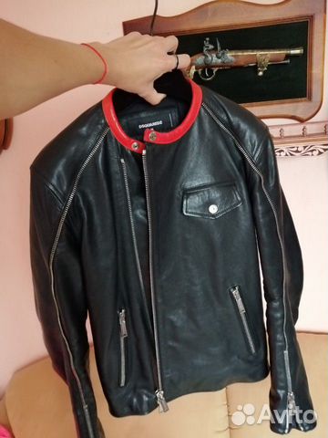 Куртка кожаная мужская Dsquared2 оригинал