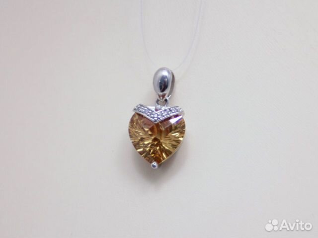 Серебряный кулон С топазом И цирконом 7,98 грамм