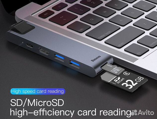 USB-концентратор Baseus Thunderbolt C+ cahub-L0G USB-концентратор Baseus Thunderbolt C+ cahub-L0G