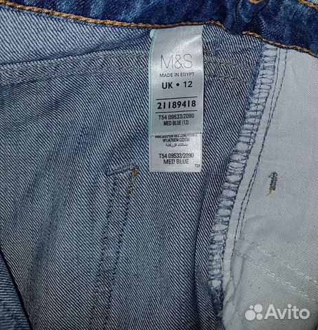 Шорты джинсовые marks & spencer, высокая посадка