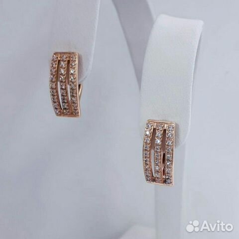 Серьги из золота с фианитами