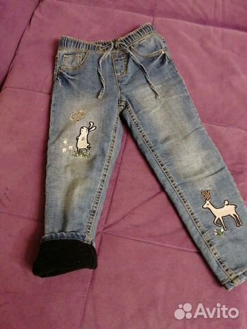 Джинсы на флисе для девочки (р. 116) Джинсы на флисе для девочки (р. 116)