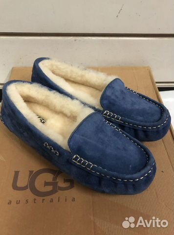 UGG Мокасины синие с мехом UGG Мокасины синие с мехом