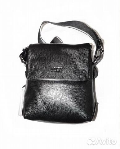 Мужская кожаная сумка H. Boss new black Мужская кожаная сумка H. Boss new black
