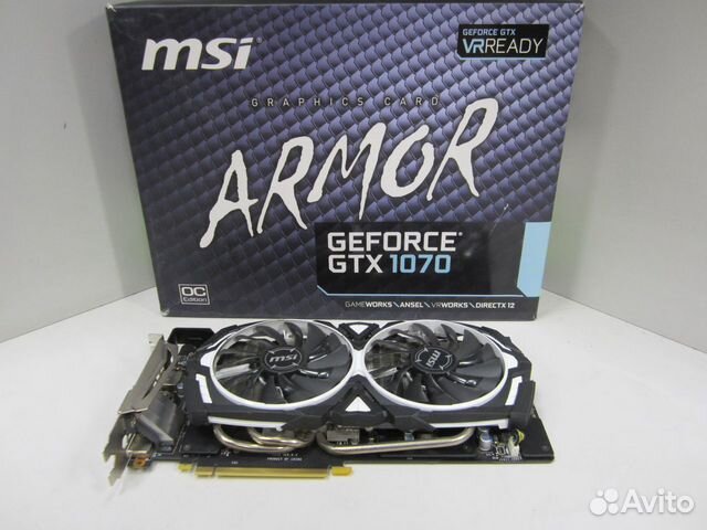 Видеокарта 8Gb Msi GeForce GTX1070 Armor 8G OC