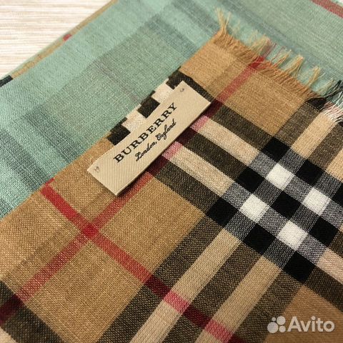 Палантин Burberry зелёный новый оригинал