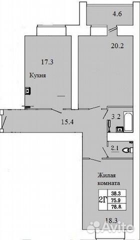 3-к квартира, 78.8 м², 14/16 эт.
