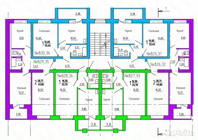 1-к квартира, 34 м², 2/3 эт. 1-к квартира, 34 м², 2/3 эт.