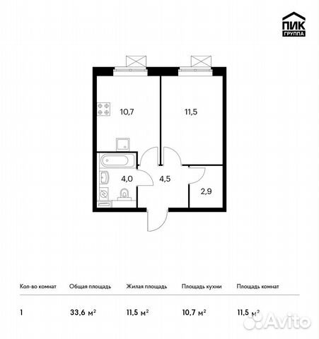 1-к квартира, 33.6 м², 16/25 эт. 1-к квартира, 33.6 м², 16/25 эт.