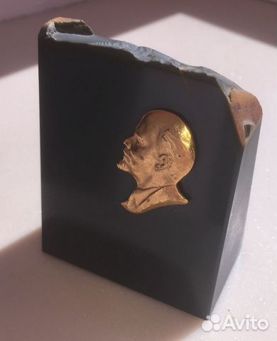 Винтаж: Барельеф В.И.Ленина, латунь, камень Винтаж: Барельеф В.И.Ленина, латунь, камень