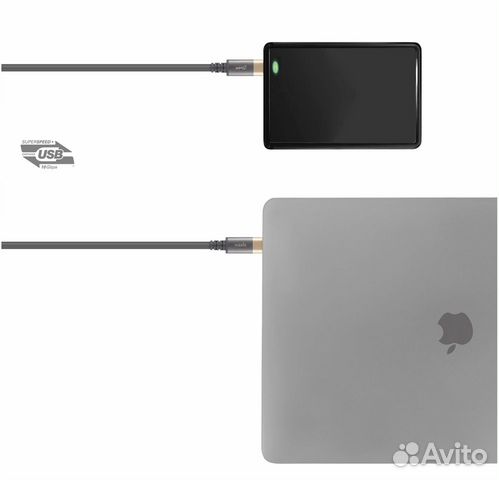 Кабель Moshi USB-C to USB-C 100Вт для монитора