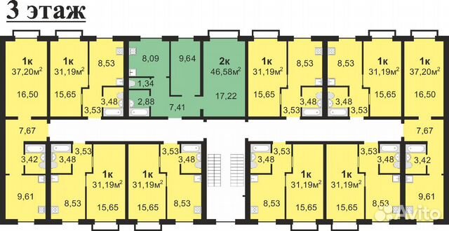 1-к квартира, 37.5 м², 2/3 эт.