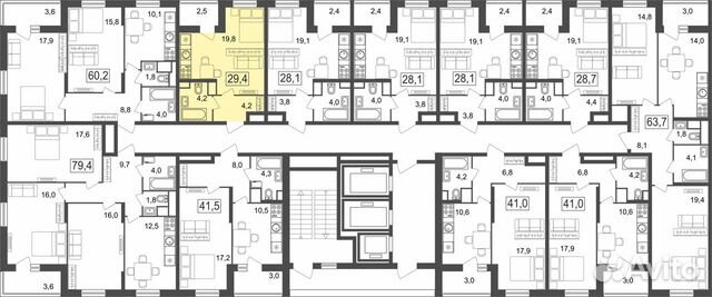 Студия, 29.4 м², 10/25 эт. Студия, 29.4 м², 10/25 эт.