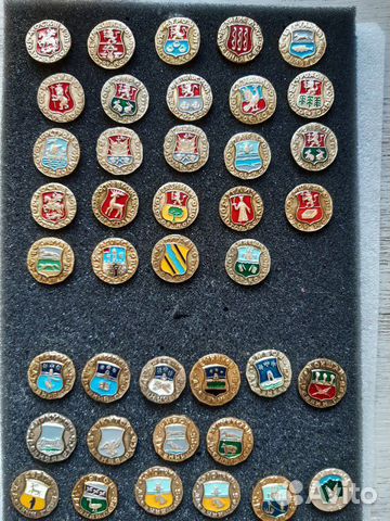 Коллекция значков СССР Гербы городов