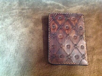 Кожаный обложка для паспорта с тиснением. Ручная р