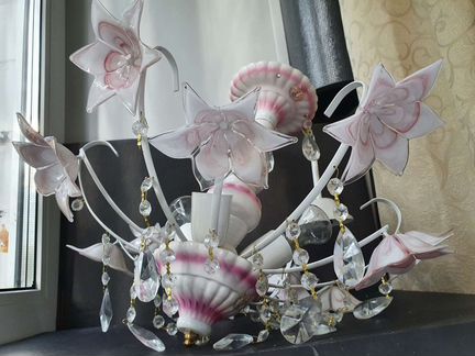 Люстра фарфоровая / стеклянная / хрустальная