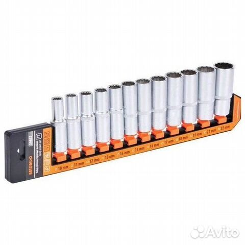 Набор головок высоких 12пр (DR 12 10-22мм холдер)