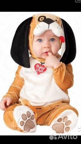 Классный новогодний костюм пёсика для малыша