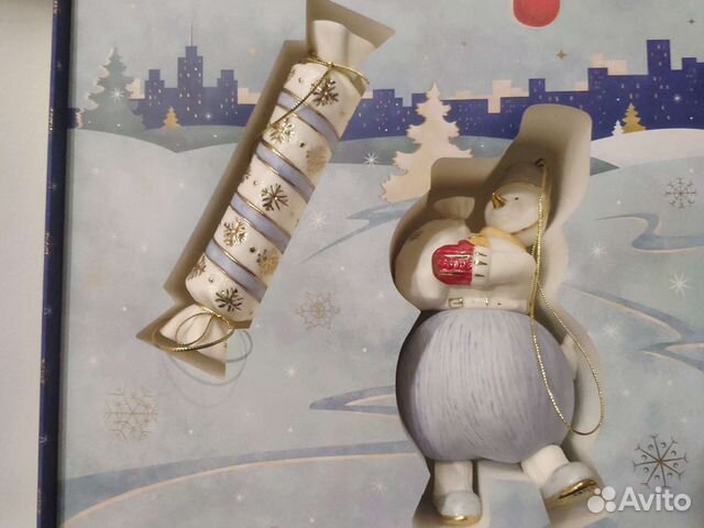 Новый набор ёлочных игрушек фарфор позолота Verzhe